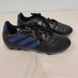 Adidas Kids Youth Sz 4 Cleats Baseball Softball Soccer, Black, Blue